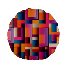 Abstract Background Geometry Blocks Standard 15  Premium Round Cushions by Simbadda