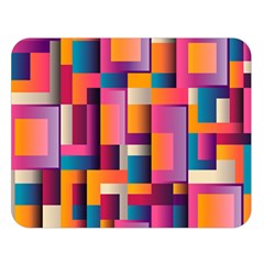 Abstract Background Geometry Blocks Double Sided Flano Blanket (large)  by Simbadda
