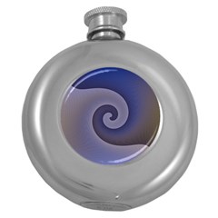 Logo Wave Design Abstract Round Hip Flask (5 Oz)