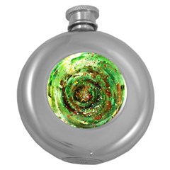 Canvas Acrylic Design Color Round Hip Flask (5 Oz)