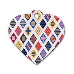 Plaid Triangle Sign Color Rainbow Dog Tag Heart (one Side) by Alisyart