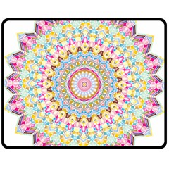 Kaleidoscope Star Love Flower Color Rainbow Fleece Blanket (medium)  by Alisyart