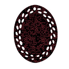 Random Pink Black Red Ornament (oval Filigree) by Alisyart