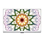 Prismatic Flower Floral Star Gold Green Purple Business Card Holders