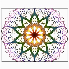 Prismatic Flower Floral Star Gold Green Purple Canvas 8  X 10  by Alisyart
