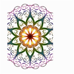 Prismatic Flower Floral Star Gold Green Purple Large Garden Flag (two Sides) by Alisyart