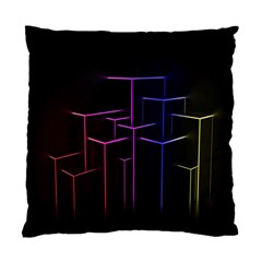 Space Light Lines Shapes Neon Green Purple Pink Standard Cushion Case (one Side)