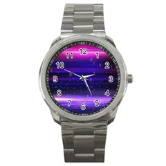 Space Planet Pink Blue Purple Sport Metal Watch by Alisyart