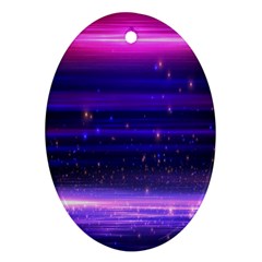 Space Planet Pink Blue Purple Oval Ornament (two Sides) by Alisyart