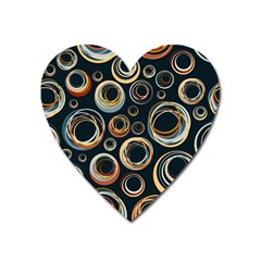 Seamless Cubes Texture Circle Black Orange Red Color Rainbow Heart Magnet by Alisyart