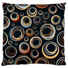 Seamless Cubes Texture Circle Black Orange Red Color Rainbow Large Flano Cushion Case (one Side) by Alisyart