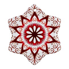 Prismatic Flower Floral Star Gold Red Orange Ornament (snowflake) by Alisyart