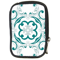 Vintage Floral Star Flower Blue Compact Camera Cases by Alisyart