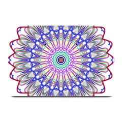 Prismatic Line Star Flower Rainbow Plate Mats by Alisyart