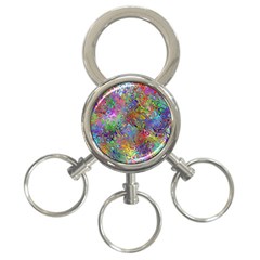 Glass Rainbow Color 3-ring Key Chains