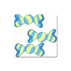 Candy Yellow Blue Square Magnet by Alisyart