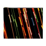 Colorful Diagonal Lights Lines Cosmetic Bag (XL) Front