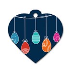 Easter Egg Balloon Pink Blue Red Orange Dog Tag Heart (Two Sides)