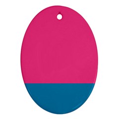 Flag Color Pink Blue Oval Ornament (two Sides) by Alisyart