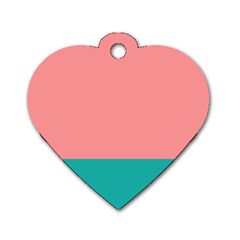 Flag Color Pink Blue Line Dog Tag Heart (one Side)