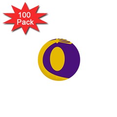 Flag Purple Yellow Circle 1  Mini Buttons (100 Pack)  by Alisyart