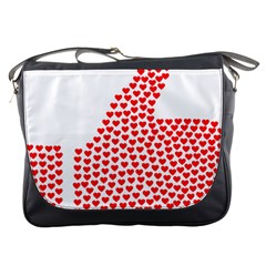 Heart Love Valentines Day Red Sign Messenger Bags by Alisyart