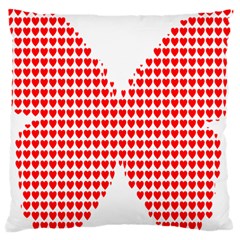 Hearts Butterfly Red Valentine Love Large Cushion Case (two Sides) by Alisyart