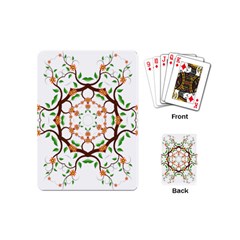 Floral Tree Leaf Flower Star Playing Cards (mini) 