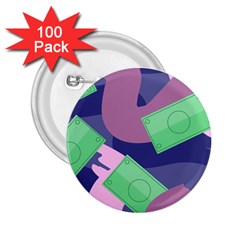 Money Dollar Green Purple Pink 2 25  Buttons (100 Pack)  by Alisyart