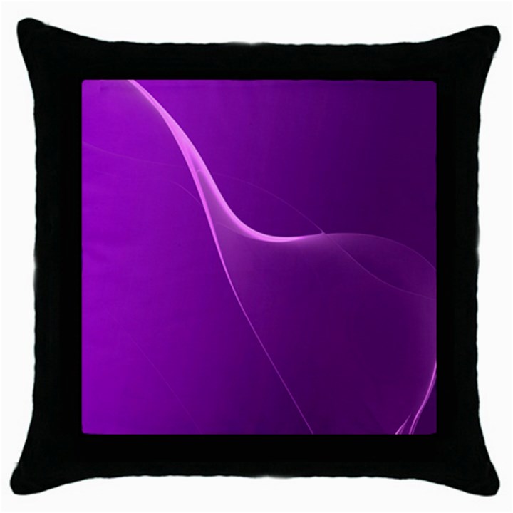Purple Line Throw Pillow Case (Black)