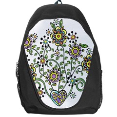 Frame Flower Floral Sun Purple Yellow Green Backpack Bag by Alisyart