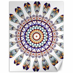 Circle Star Rainbow Color Blue Gold Prismatic Mandala Line Art Canvas 12  X 16  
