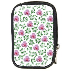 Rose Flower Pink Leaf Green Compact Camera Cases by Alisyart