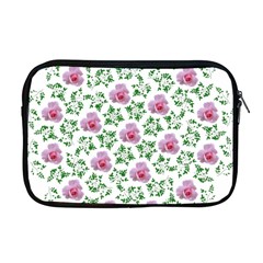 Rose Flower Pink Leaf Green Apple Macbook Pro 17  Zipper Case by Alisyart