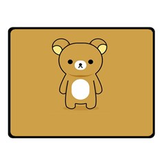 Bear Minimalist Animals Brown White Smile Face Double Sided Fleece Blanket (small)  by Alisyart