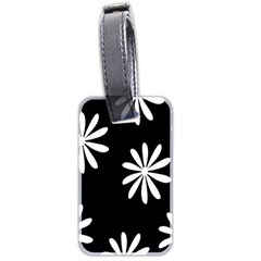 Black White Giant Flower Floral Luggage Tags (two Sides)