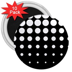 Circle Masks White Black 3  Magnets (10 Pack)  by Alisyart