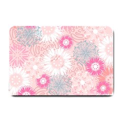 Flower Floral Sunflower Rose Pink Small Doormat  by Alisyart