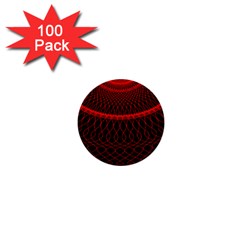 Red Spiral Featured 1  Mini Buttons (100 Pack) 