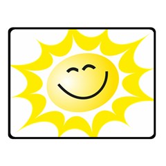 The Sun A Smile The Rays Yellow Fleece Blanket (small) by Simbadda
