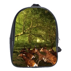 Red Deer Deer Roe Deer Antler School Bags(large)  by Simbadda