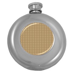 Pattern Background Brown Lines Round Hip Flask (5 Oz) by Simbadda