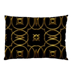 Black And Gold Pattern Elegant Geometric Design Pillow Case (two Sides) by yoursparklingshop