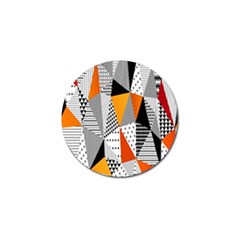 Contrast Hero Triangle Plaid Circle Wave Chevron Orange White Black Line Golf Ball Marker by Alisyart