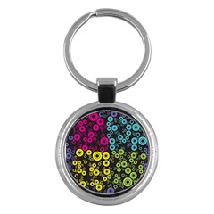 Circle Ring Color Purple Pink Yellow Blue Key Chains (round) 