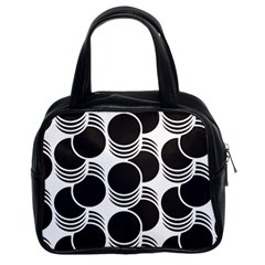 Floral Geometric Circle Black White Hole Classic Handbags (2 Sides) by Alisyart