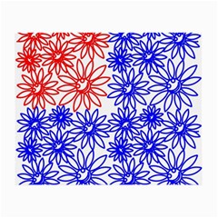 Flower Floral Smile Face Red Blue Sunflower Small Glasses Cloth (2-side)