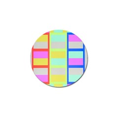 Maximum Color Rainbow Red Blue Yellow Grey Pink Plaid Flag Golf Ball Marker