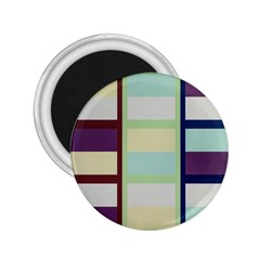 Maximum Color Rainbow Brown Blue Purple Grey Plaid Flag 2 25  Magnets