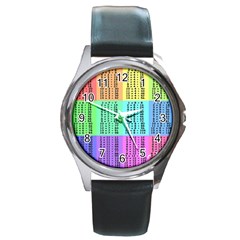 Multiplication Printable Table Color Rainbow Round Metal Watch by Alisyart